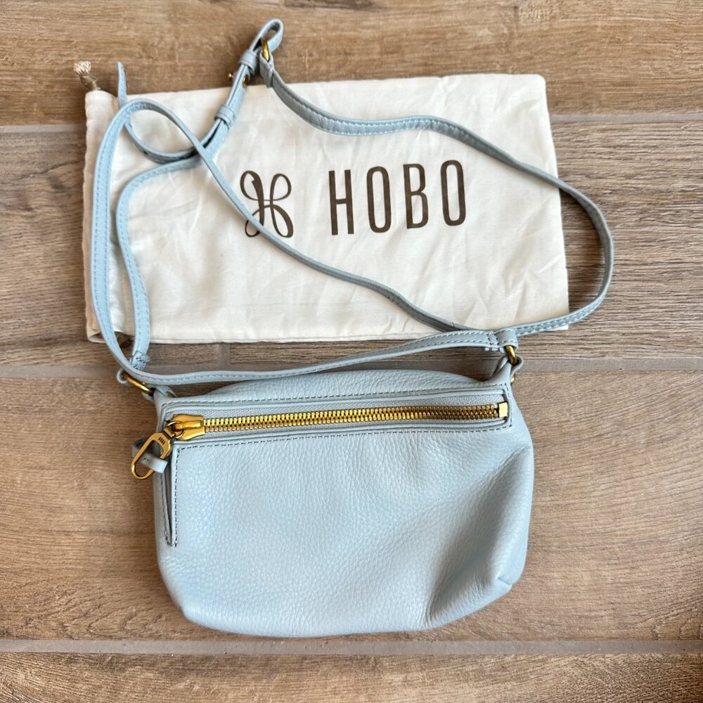 🌟 HOBO Pacer Crossbody Bag - Pale Blue with Dust Bag - New🌟